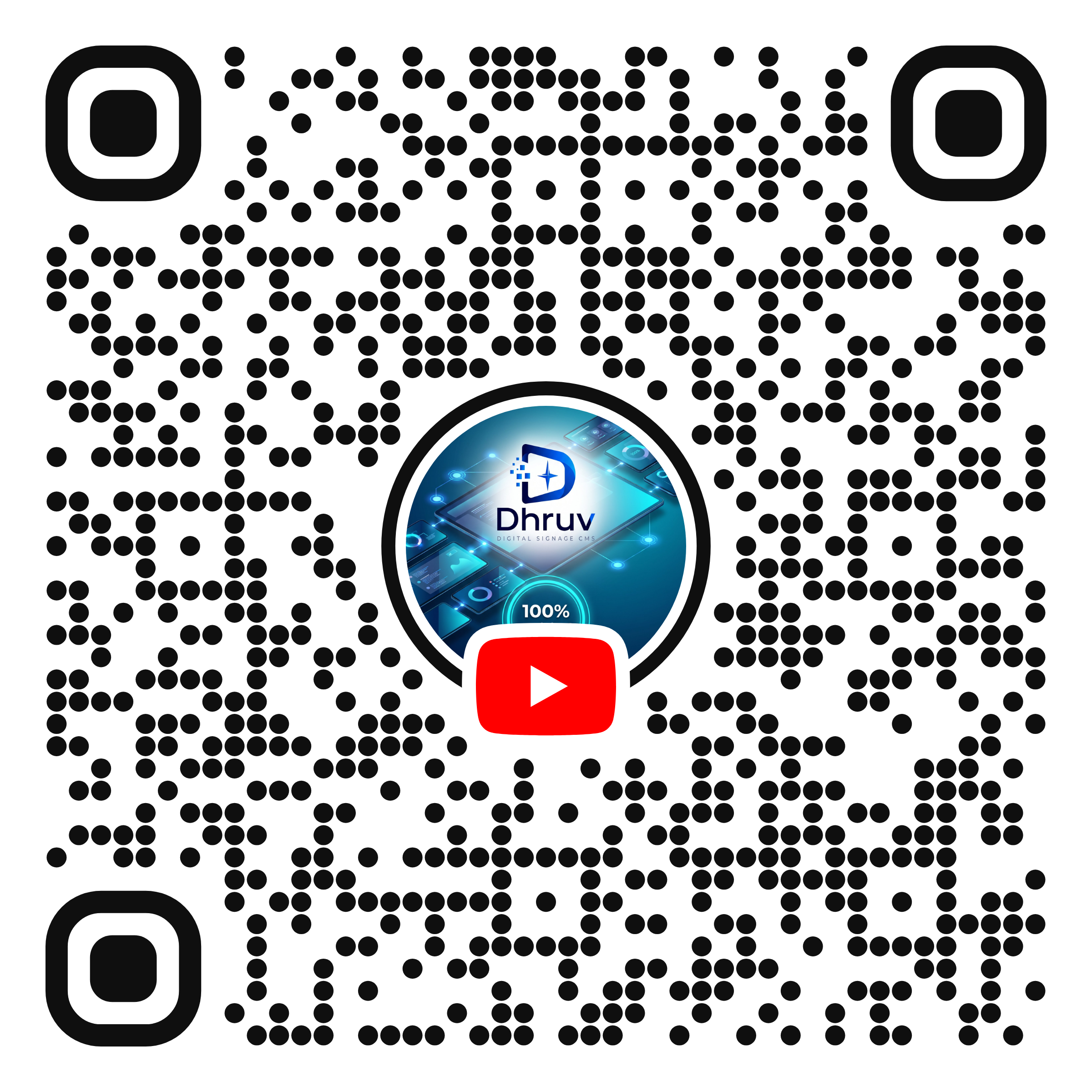 QR code to watch Dhruv Digital Signage CMS on YouTube